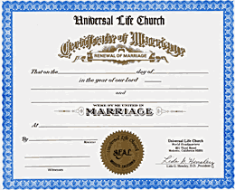 Renewal of Mariage Certificate